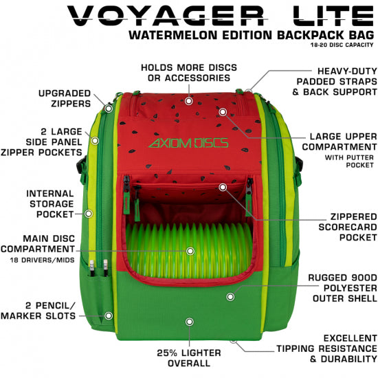 Axiom Discs - Voyager Lite - Watermelon Edition - Disc Golf Bag