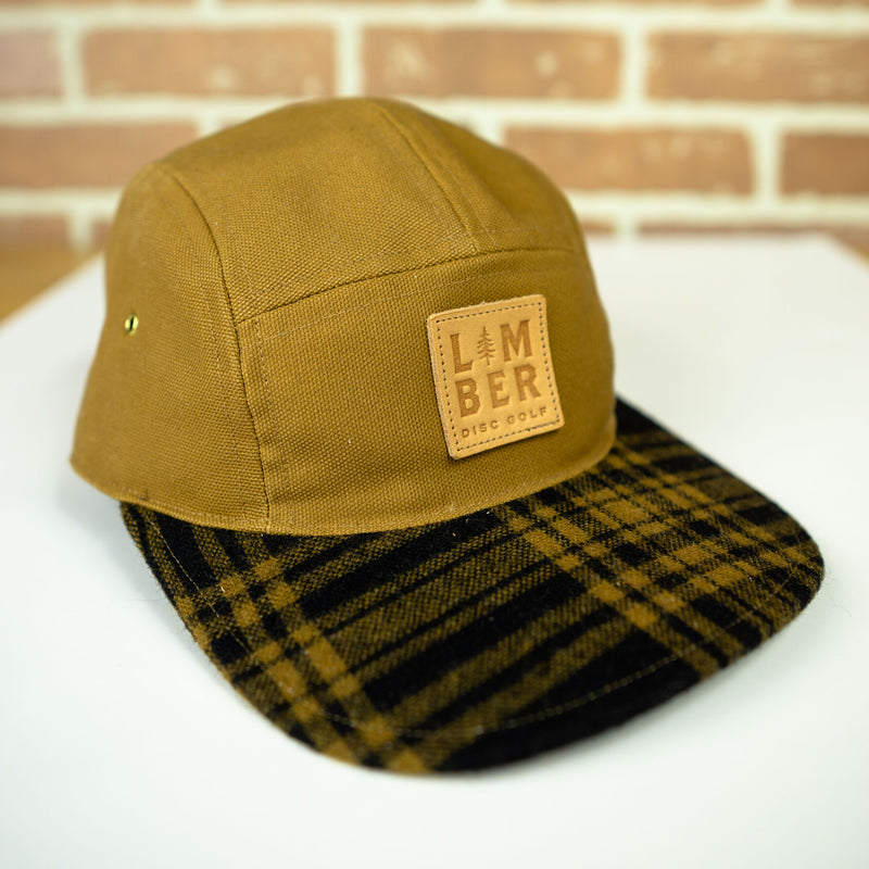 Limber 5 Panel Hat - Camel/Plaid